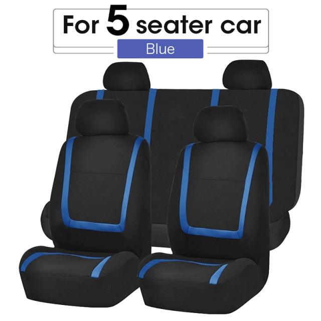 Juego de fundas de asiento de coche de tela plana universal premium