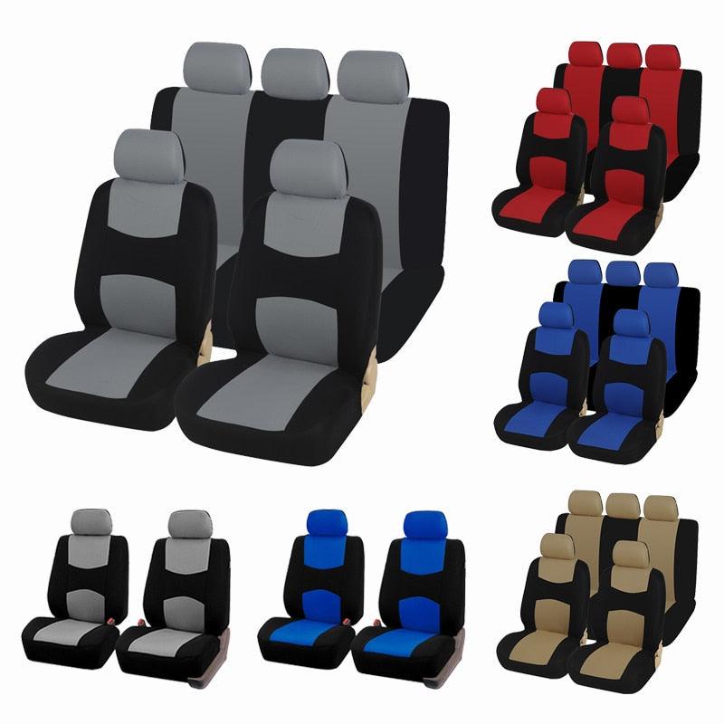 Juego de fundas de asiento de coche de tela plana universal premium