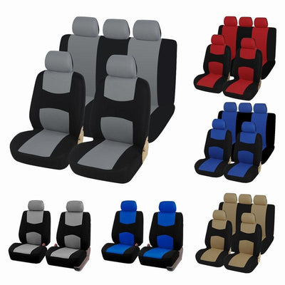 Juego de fundas de asiento de coche de tela plana universal premium