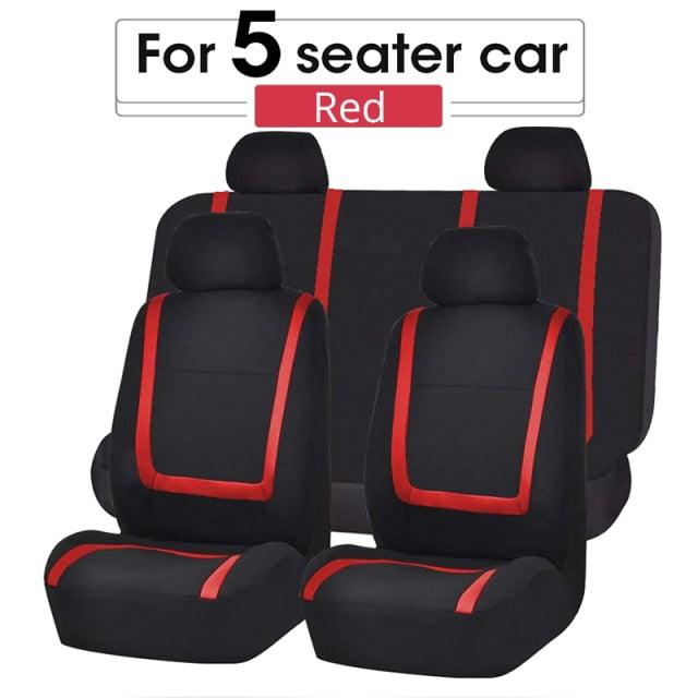 Juego de fundas de asiento de coche de tela plana universal premium