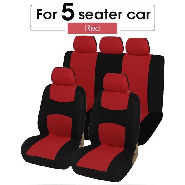 Juego de fundas de asiento de coche de tela plana universal premium