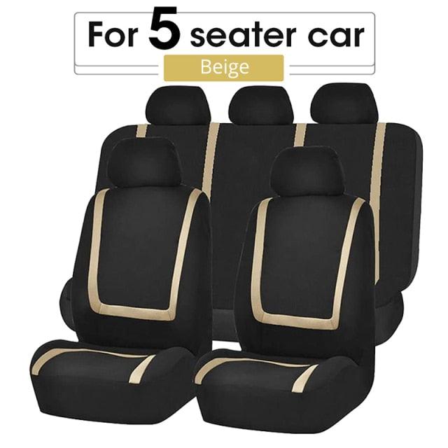 Juego de fundas de asiento de coche de tela plana universal premium