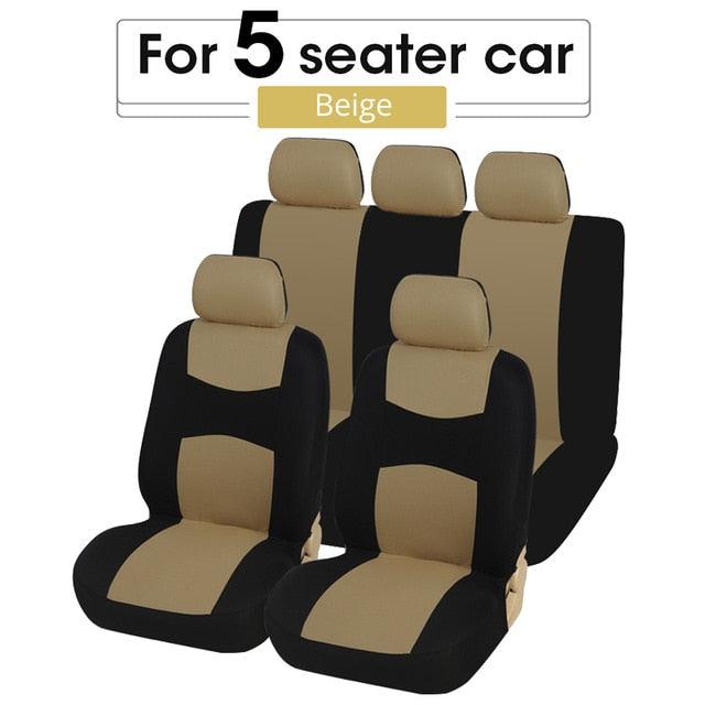 Juego de fundas de asiento de coche de tela plana universal premium