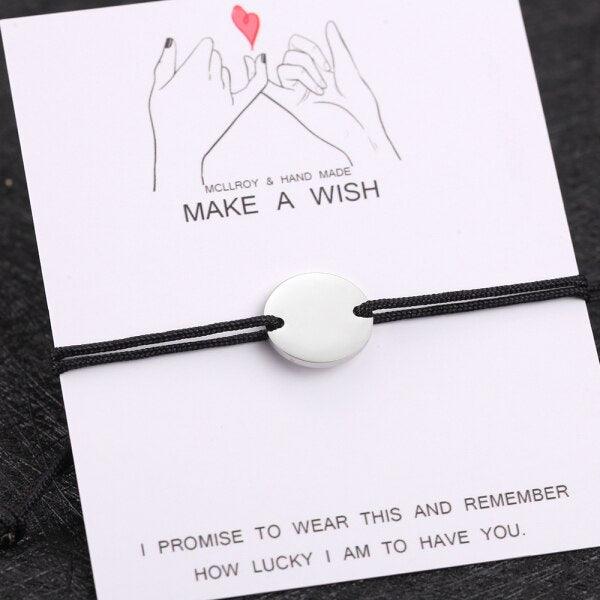 Unisex Charming Rectangle Letter Bracelet - Handmade Adjustable Design