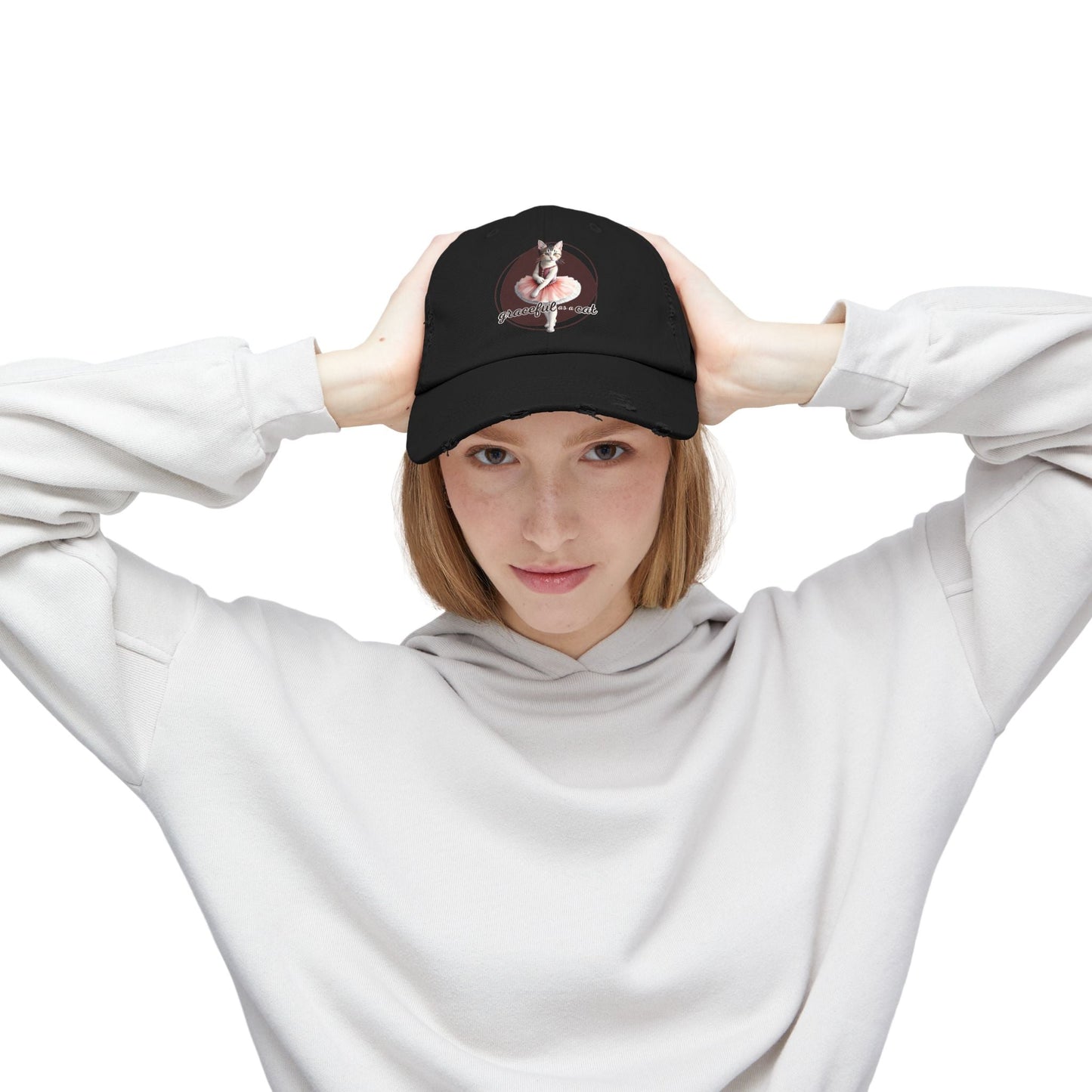 Gorra Distressed Unisex - 'Graciosa como un Gato'