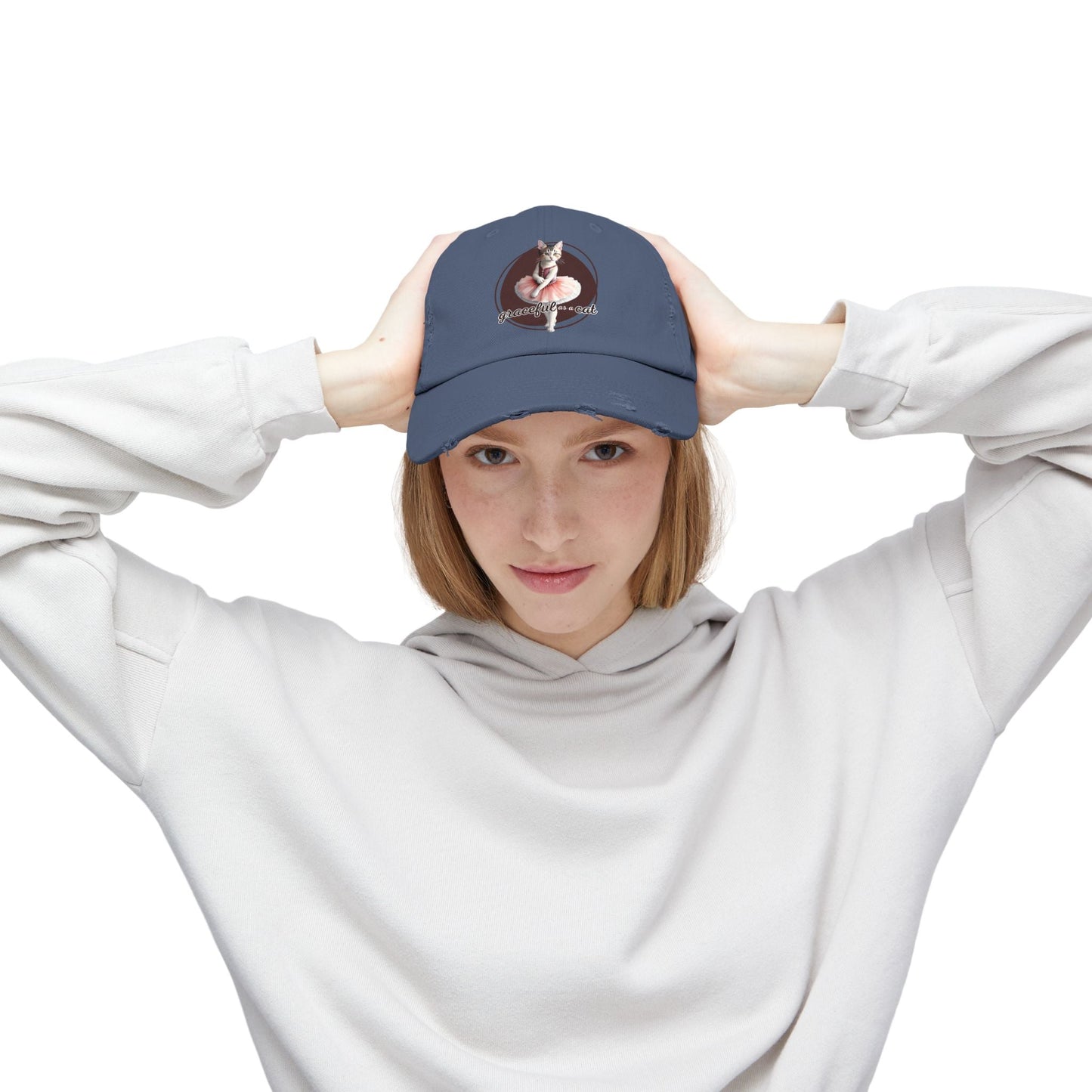 Gorra Distressed Unisex - 'Graciosa como un Gato'