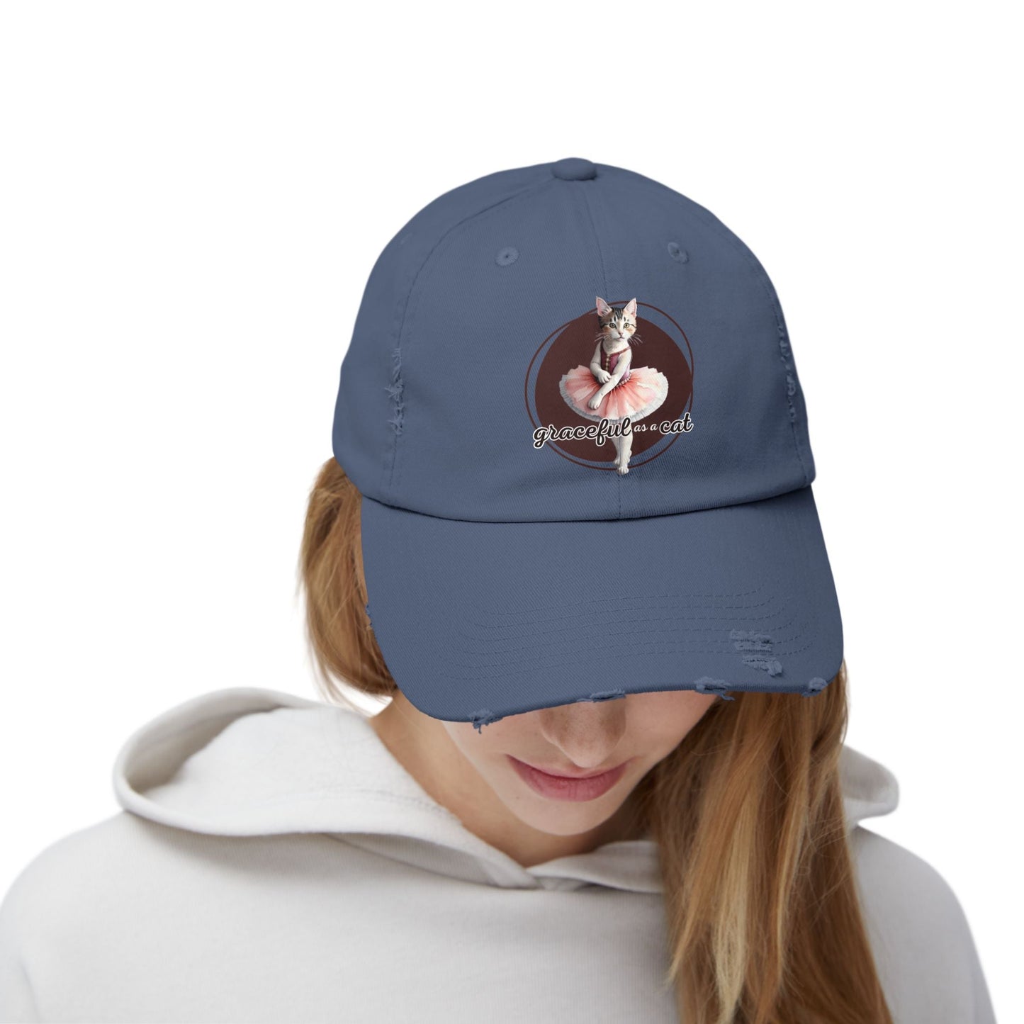 Gorra Distressed Unisex - 'Graciosa como un Gato'