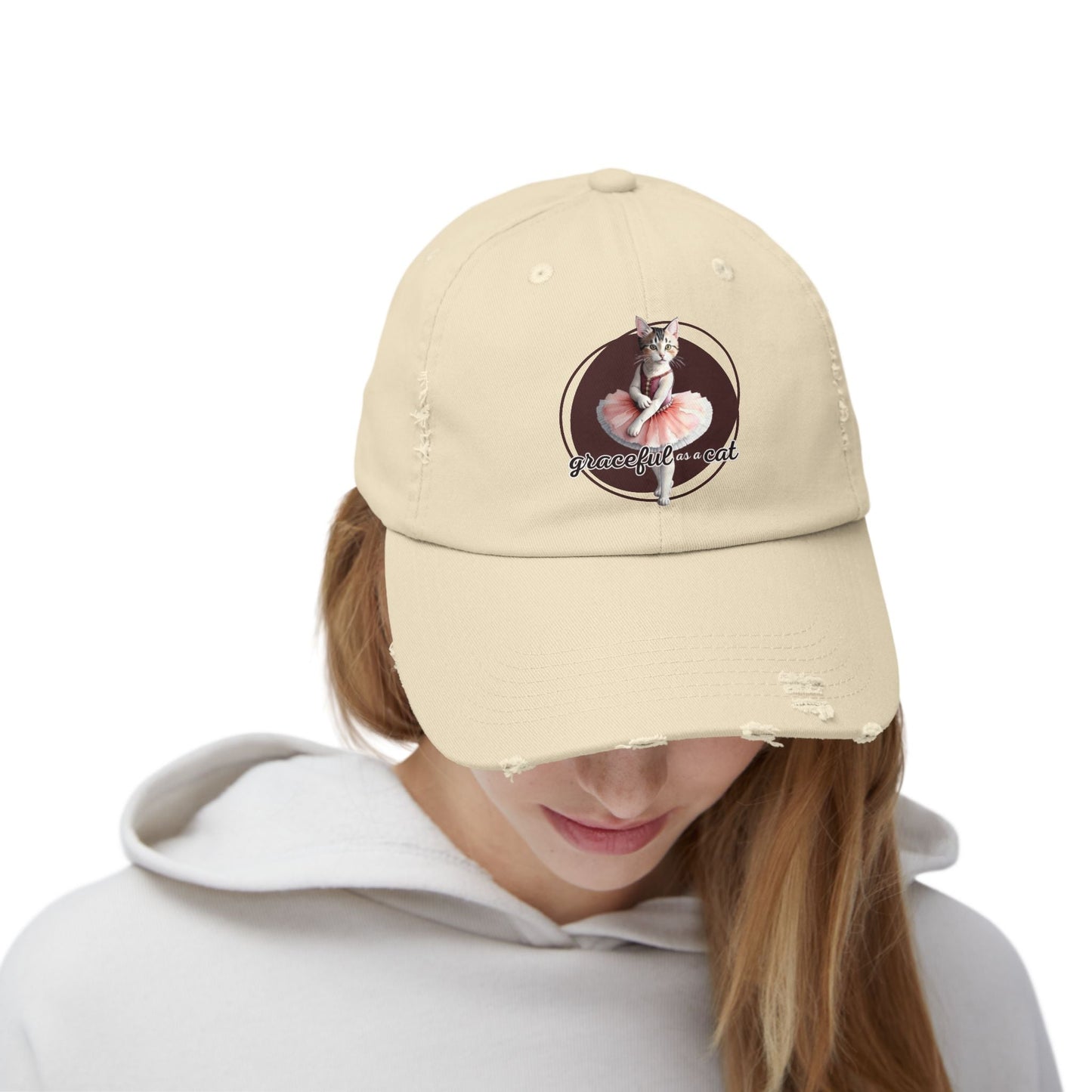 Gorra Distressed Unisex - 'Graciosa como un Gato'