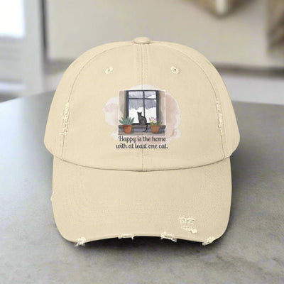 Gorra Distressed Unisex Home with One Cat