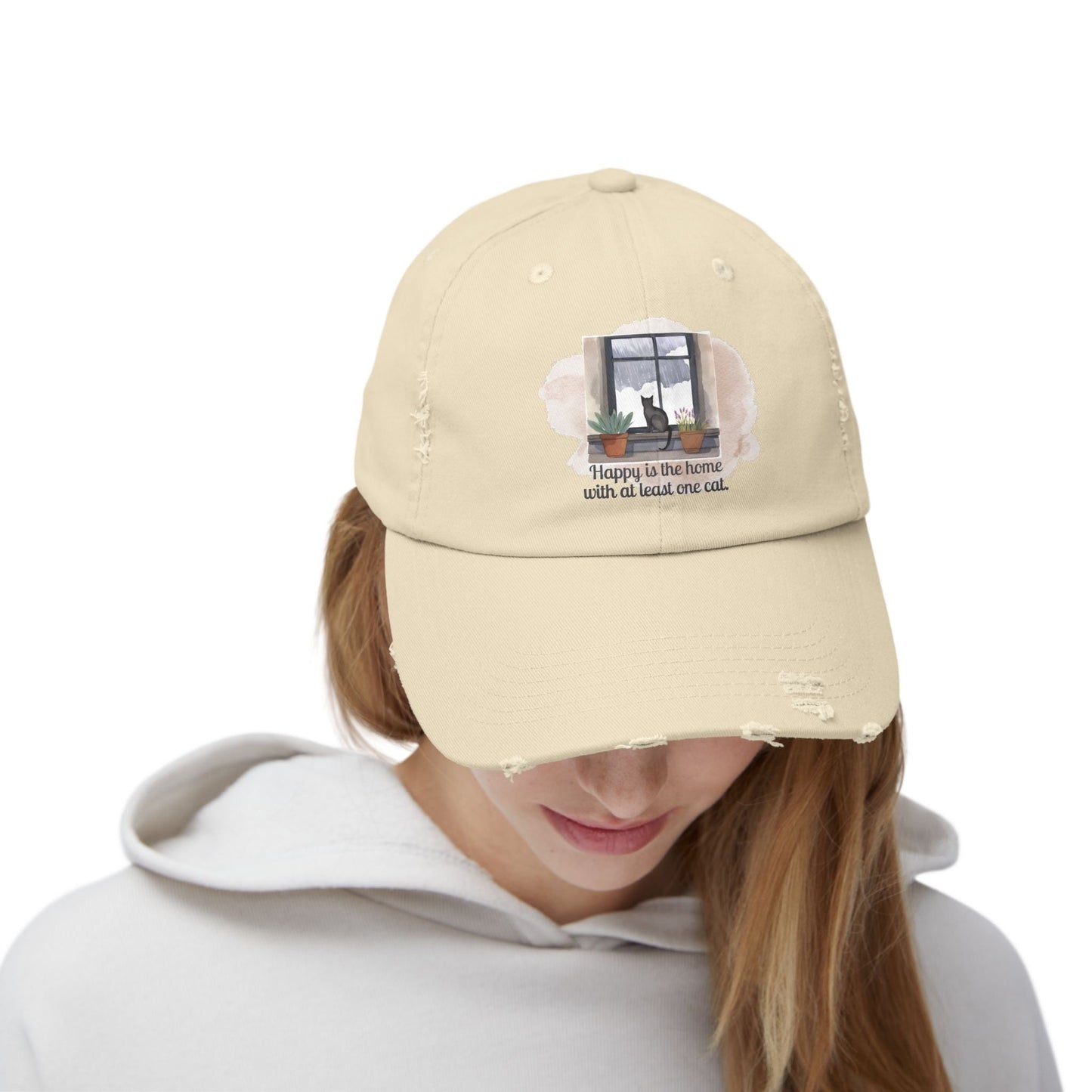 Gorra Distressed Unisex Home with One Cat