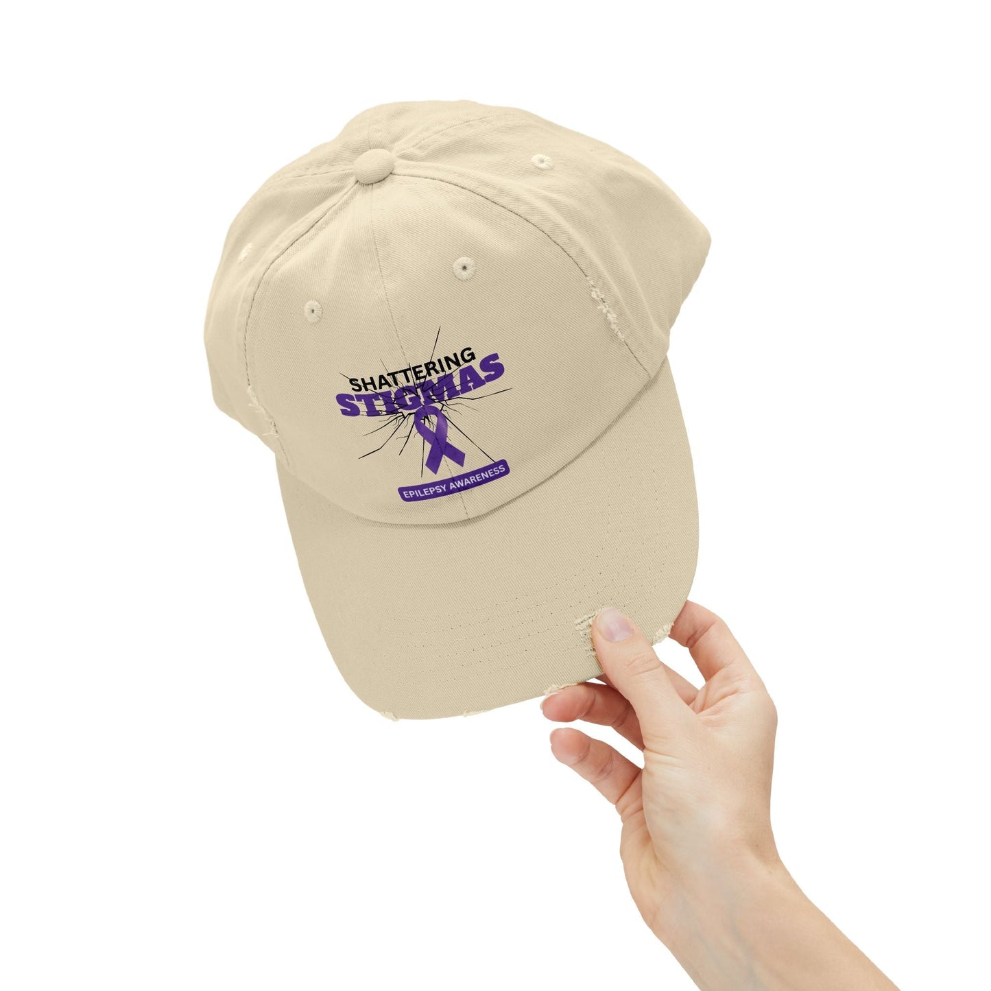 Unisex Vintage-Inspired Distressed Cap - Advocate for Epilepsy Awareness - Korvel