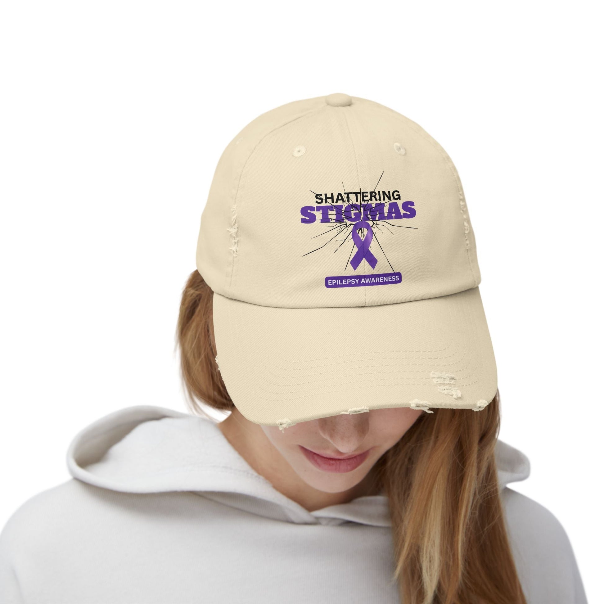 Unisex Vintage-Inspired Distressed Cap - Advocate for Epilepsy Awareness - Korvel