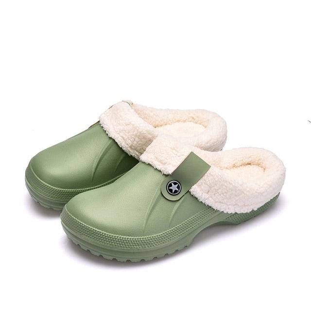Unisex Plush Lined Winter Clogs - Comfortable Indoor & Outdoor Slippers