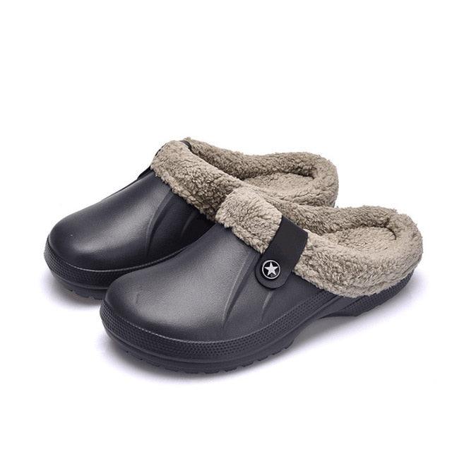 Unisex Plush Lined Winter Clogs - Comfortable Indoor & Outdoor Slippers