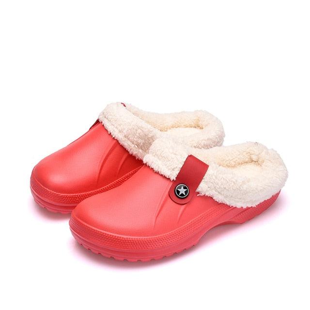 Unisex Plush Lined Winter Clogs - Comfortable Indoor & Outdoor Slippers