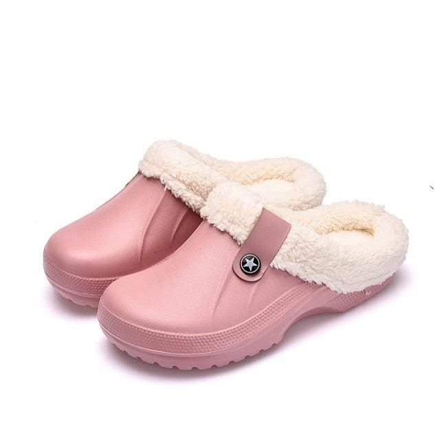 Unisex Plush Lined Winter Clogs - Comfortable Indoor & Outdoor Slippers