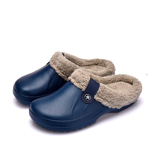 Unisex Plush Lined Winter Clogs - Comfortable Indoor & Outdoor Slippers