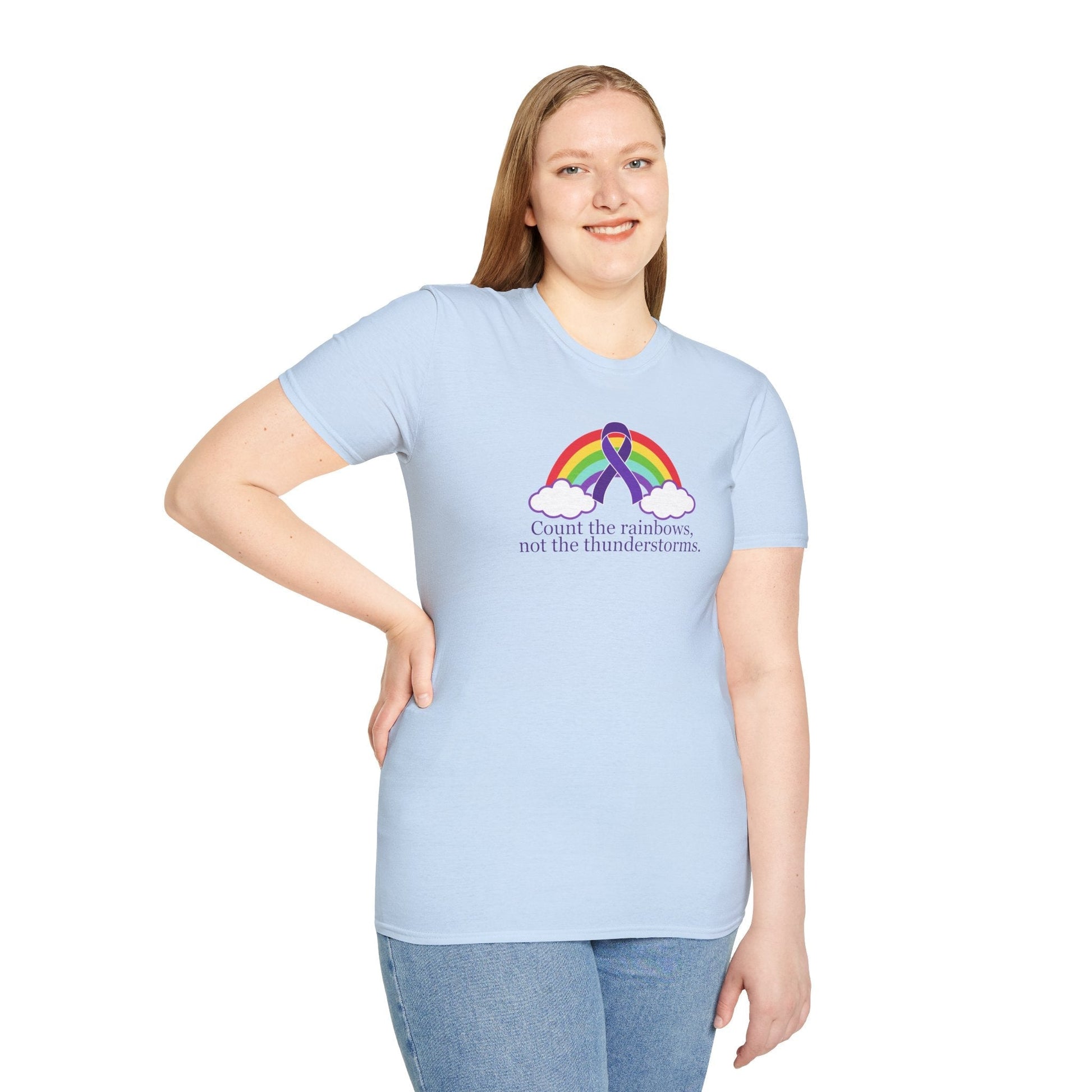 Inspirational Unisex Softstyle Tee - 'Count the Rainbows' - Korvel