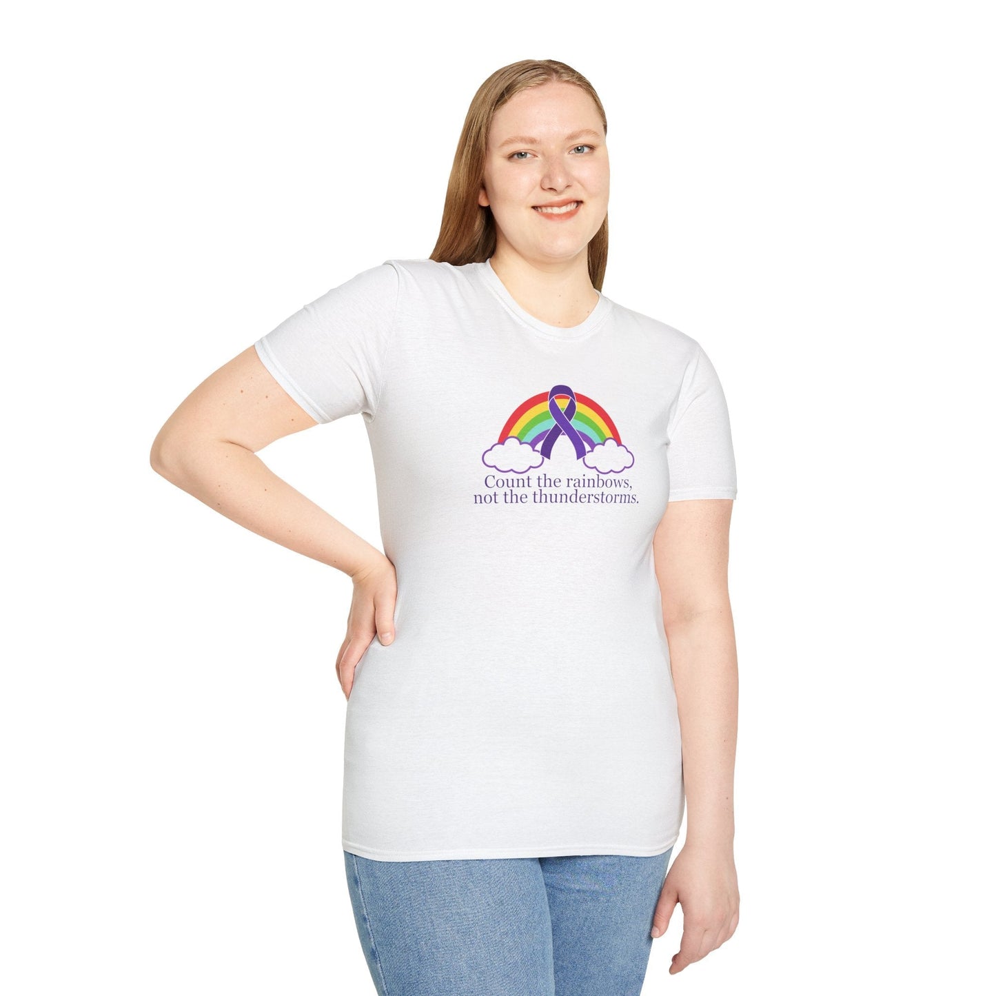 Inspirational Unisex Softstyle Tee - 'Count the Rainbows' - Korvel