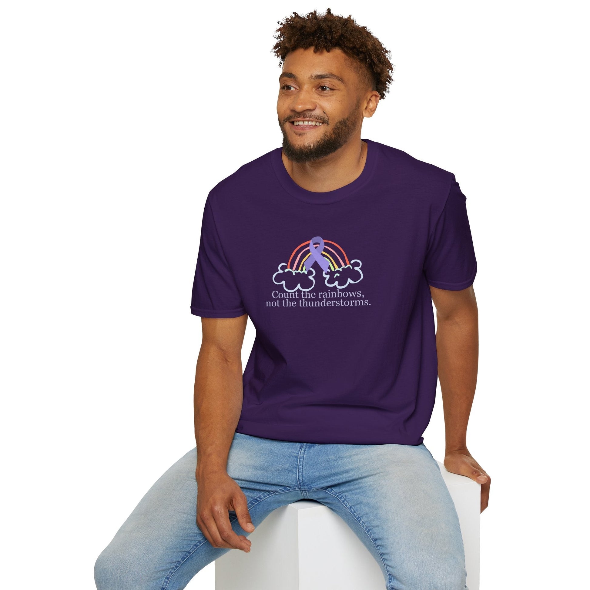 Inspirational Unisex Softstyle Tee - 'Count the Rainbows' - Korvel
