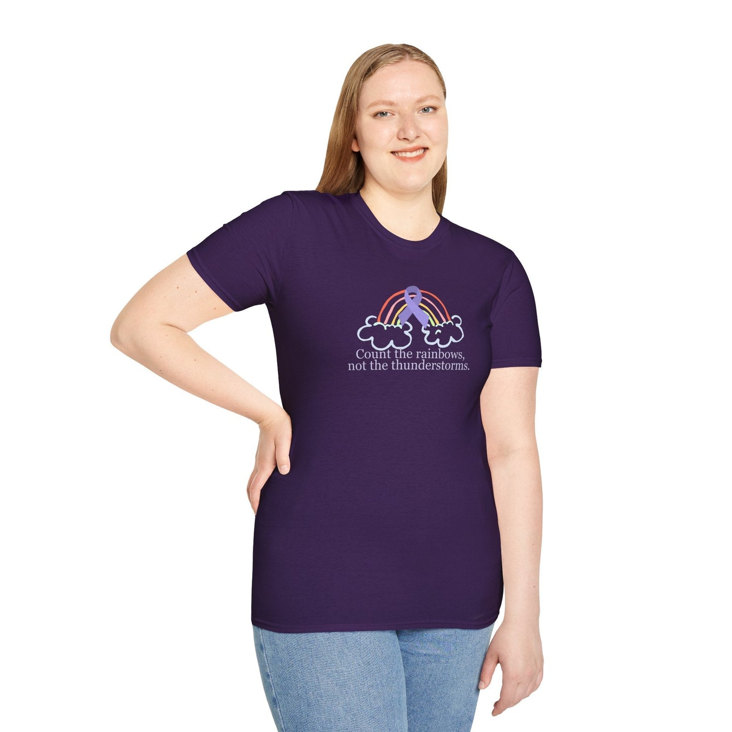 Inspirational Unisex Softstyle Tee - 'Count the Rainbows' - Korvel