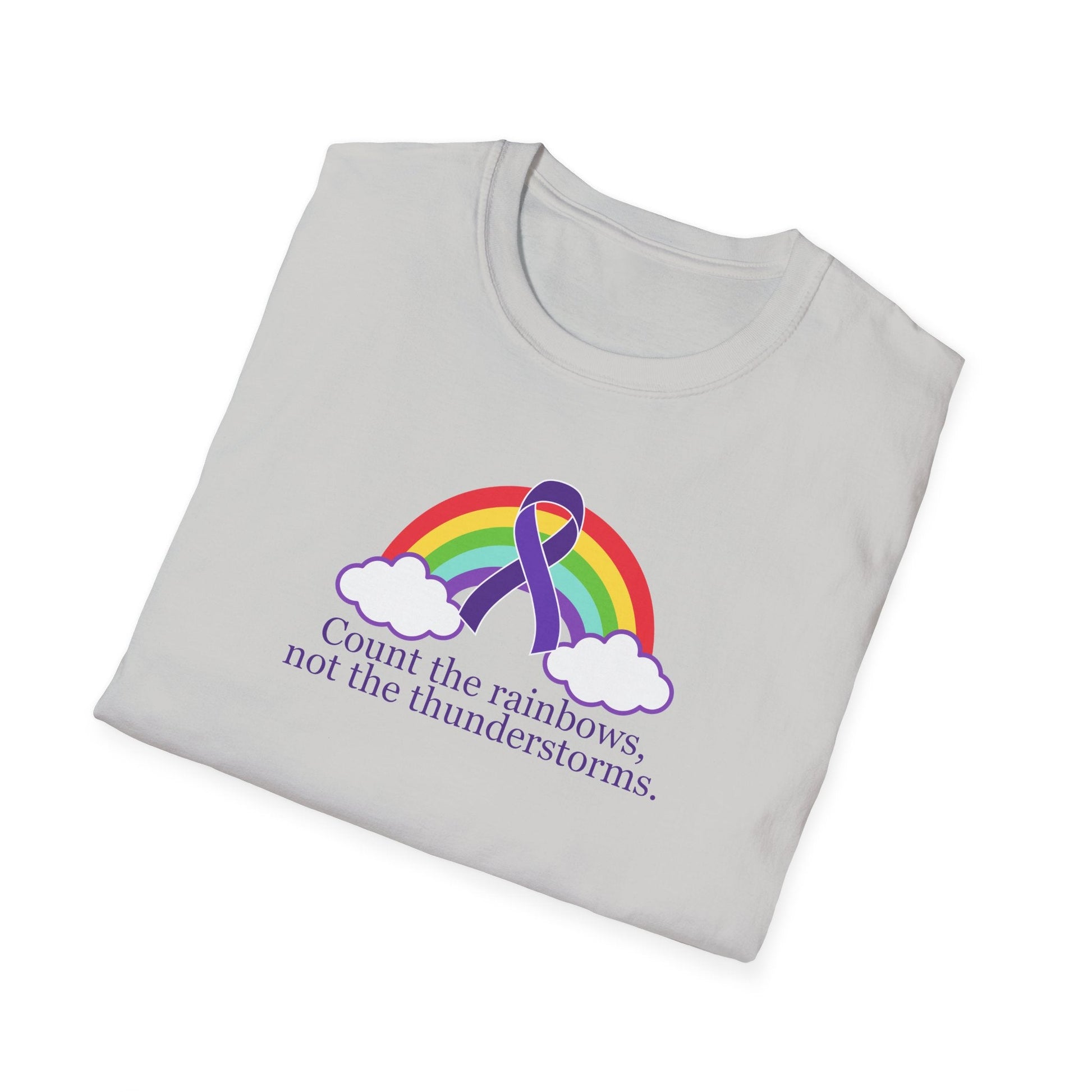 Inspirational Unisex Softstyle Tee - 'Count the Rainbows' - Korvel