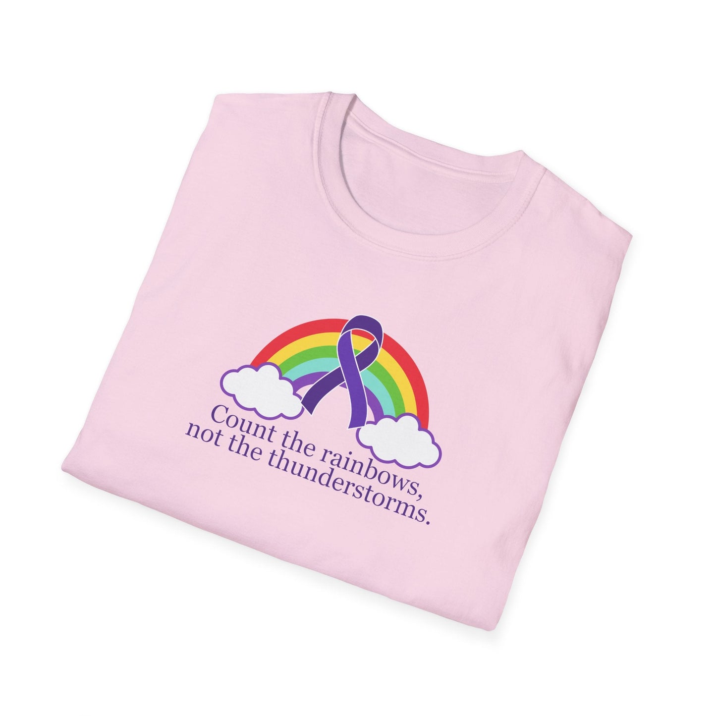 Inspirational Unisex Softstyle Tee - 'Count the Rainbows' - Korvel