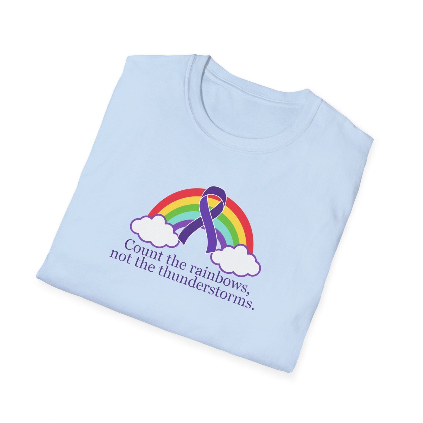Inspirational Unisex Softstyle Tee - 'Count the Rainbows' - Korvel