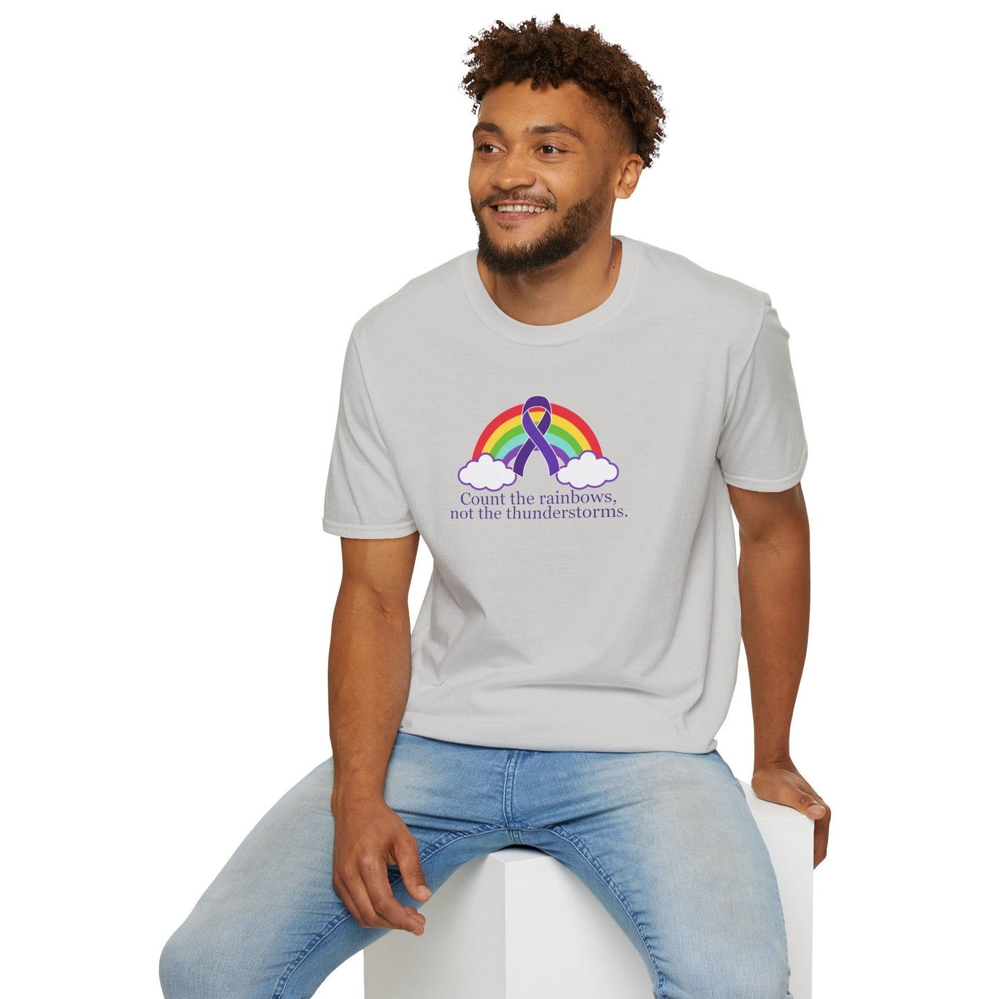 Inspirational Unisex Softstyle Tee - 'Count the Rainbows' - Korvel