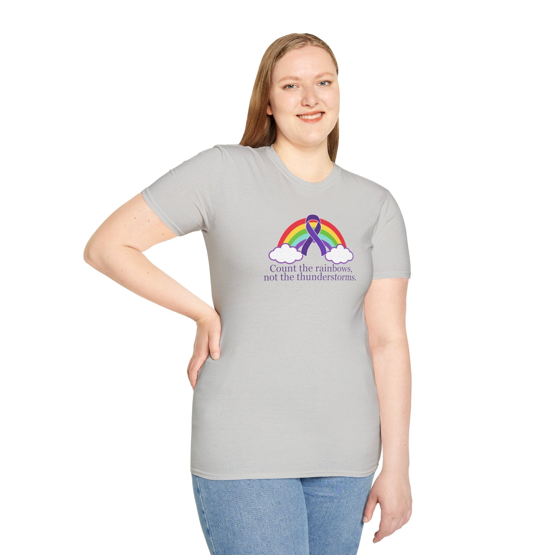 Inspirational Unisex Softstyle Tee - 'Count the Rainbows' - Korvel