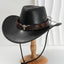 Chapeau de cowboy western unisexe en cuir synthétique vintage