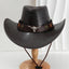 Chapeau de cowboy western unisexe en cuir synthétique vintage