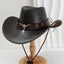 Chapeau de cowboy western unisexe en cuir synthétique vintage