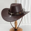 Chapeau de cowboy western unisexe en cuir synthétique vintage