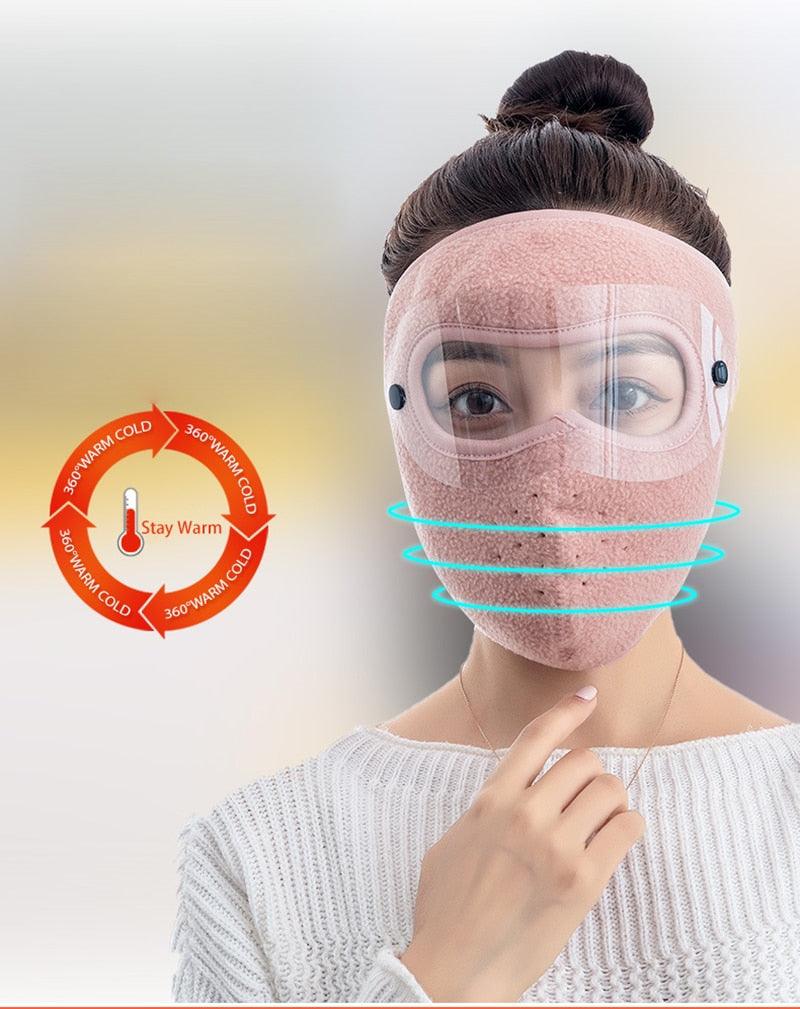 Unisex Winter Warm Mask with Fleece Scarf and Goggles