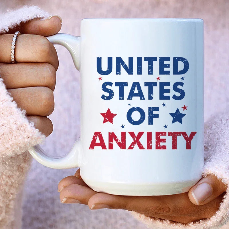 United States Of Anxiety Ceramic Mug - 15 oz