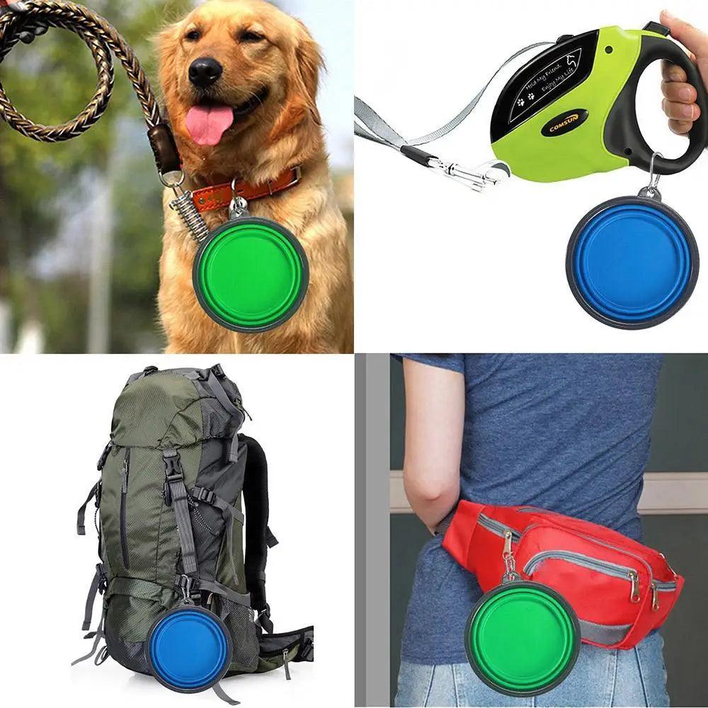 Collapsible Silicone Dog Bowl - Portable Travel Feeder