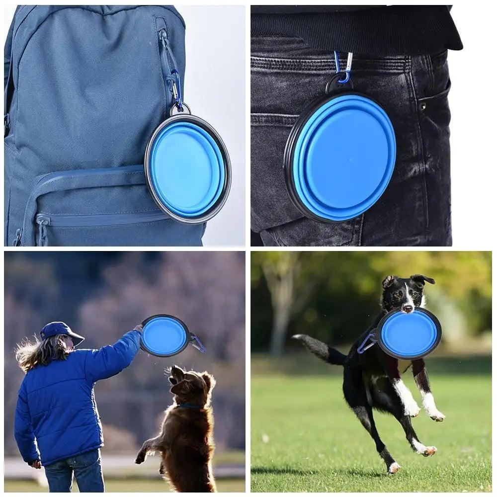 Collapsible Silicone Dog Bowl - Portable Travel Feeder