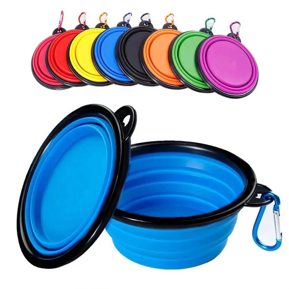 Collapsible Silicone Dog Bowl - Portable Travel Feeder