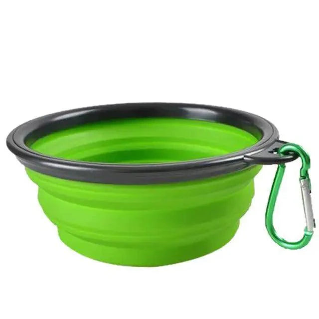 Collapsible Silicone Dog Bowl - Portable Travel Feeder