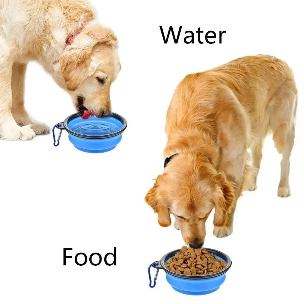 Collapsible Silicone Dog Bowl - Portable Travel Feeder