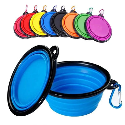 Collapsible Silicone Dog Bowl - Portable Travel Feeder