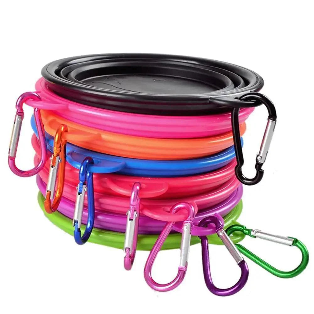Collapsible Silicone Dog Bowl - Portable Travel Feeder