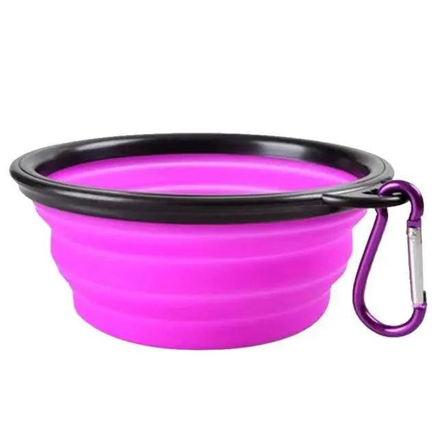 Collapsible Silicone Dog Bowl - Portable Travel Feeder