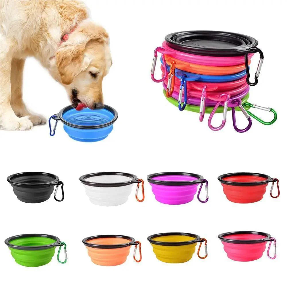 Collapsible Silicone Dog Bowl - Portable Travel Feeder