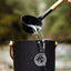 5L Black Aluminum Sauna Bucket and Ladle Set with Elegant Bamboo Handles - Korvel