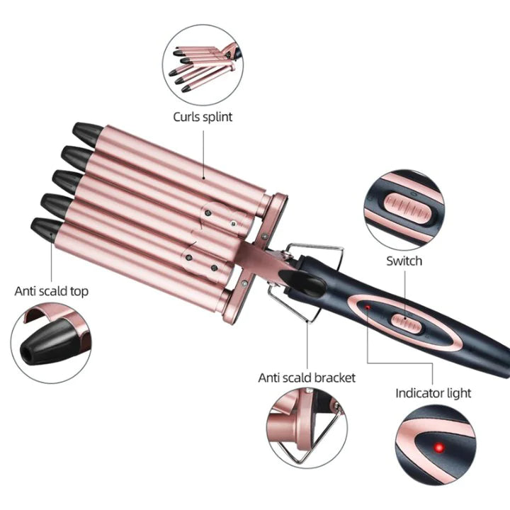 Five Tube Curler with Adjustable Temperature
