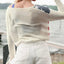 US Flag Boat Neck Long Sleeve Knit Top - Korvel