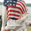 US Flag Boat Neck Long Sleeve Knit Top - Korvel