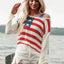 US Flag Boat Neck Long Sleeve Knit Top - Korvel